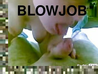 Hot brunette girl give great blowjob