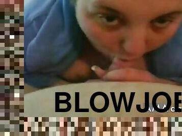 Ugly face woman gives her best blowjob to a guy with monstrous cock