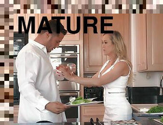 Mature chick Brandi Love bounces on a hard love tool