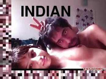 Indian couple having sex in front of their computer