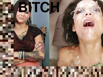 Massive bukkake slow mo tattooed on sexy bitch