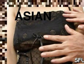 asiático, mijando, babes, chupanços, hardcore, japonesa