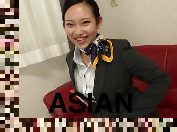 Naughty asian teen stewardess uniform sex