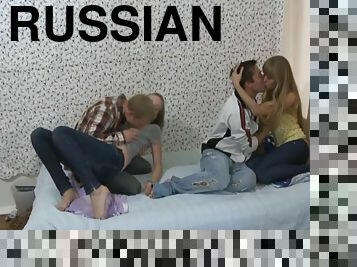 Ksusha and Dasha get their Russian pussies fucked hard