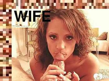 Good Looking Wife Gets On Her Knees And Gives Me A Killer Blowjo - Footjob