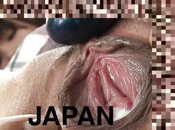 Sweet Japanese girl's pussy ravished by two horny fellows