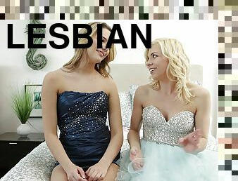 Horny best friends try out how lesbian sex feels and they like it!