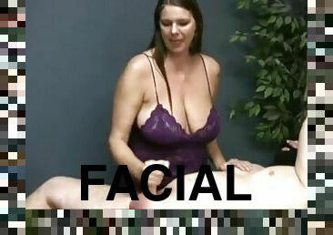 Big tits wanker wants a faceblast