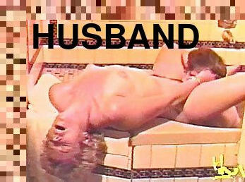 Husband films his wife fucking a new man in their bathroom