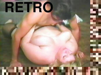 BBW chicks sucking and riding cock in hardcore retro BBW film