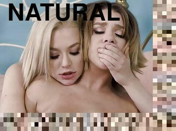 Big Natural Tit Teens Blake Blossom & Gabbie Carter Try Not To Get CAUGHT! - Fingering and lesbian scissoring