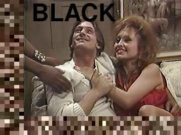Black shemale has sex with a white guy and his wife in retro clip