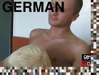 German jock gives bj after couple barebacking ass