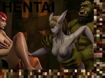 Hot big ass warcraft babes pussy drilled by orcs