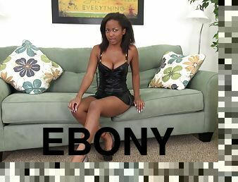 Ebony gal really likes to play with her collection of sex toys