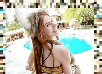 Redhead viking girl Jane Rogers is longing for titanic cock!