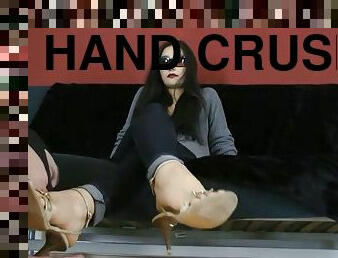 Hand crushed under shoes