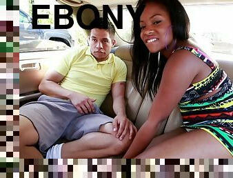 Ebony gal Monique Symone enjoys rear banging after sucking a hard cock