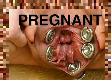 Heavy Pierced Pussy of Pregnant Girl