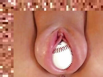 Baseball ball inside vagina