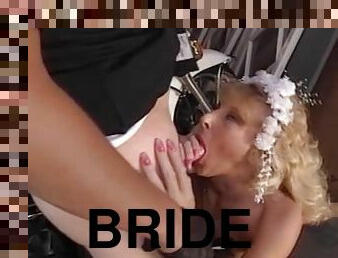 Salacious bride has to ride police officer's hard cock