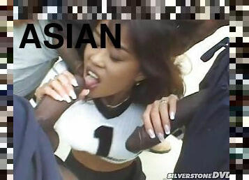 Randy Asian Slut Leanni Lei Having Fun with Three Black Dicks