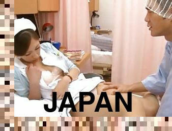 Japanese nurse Yuri Kasiwa is having fun in hospital