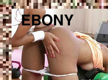 culo, deporte, negra-ebony, lesbiana, negra, culo-sexy, gimnasio