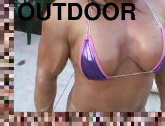 FBB MUSCLE A.T Backyard Workout  Sexy Female Muscle