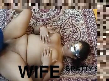 Desi wife with big boobs and nipples has sex in the hotel