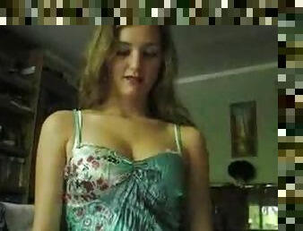 Naughty Blonde Teen Gives Her Boyfriend A Blowjob In Lingerie