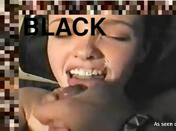 Sexy girlfriend black cock blowjob and huge facial