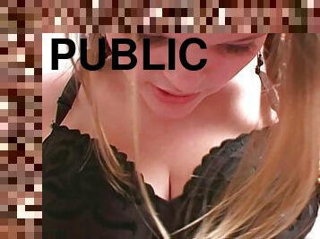 Blonde Teen Teases Her Public With Her Big Natural Tits