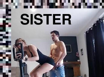 Fucking my sister on the exercise bike