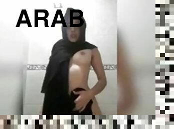 Arab dances in sensual clothes, in a burqa and has anal sex