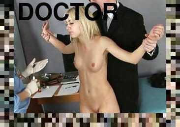 Blonde babe gets gyno exam