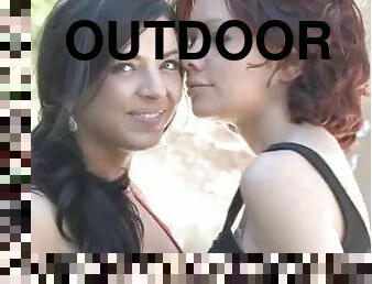 Outdoor Lesbian Scene With Rita And Her Horny Friend