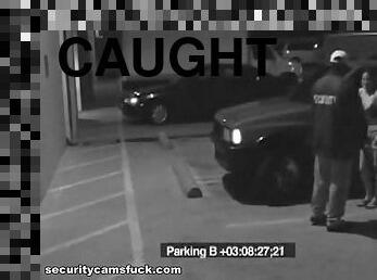 Parking Lot Action Caught By A Security Camera