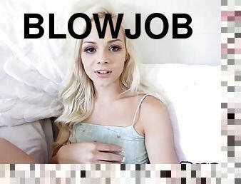Elsa jean gave her man deep throat blowjob