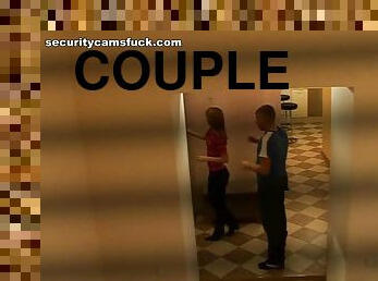 Corridor Action With A horny Couple In A Voyeur Clip