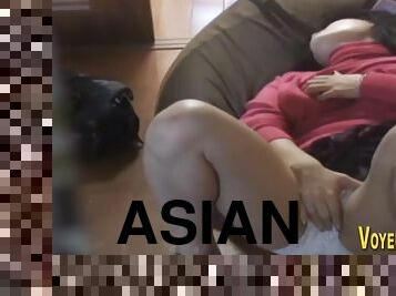 Horny Asian girls rub their pussies