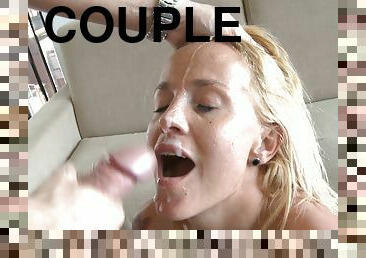Great fucking and a nice big facial on a cute blonde
