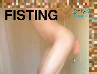 Trying out Monster Dildo in Shower