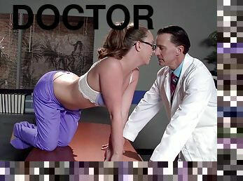 Slutty doctor in glasses like fucking her patients in the hospital