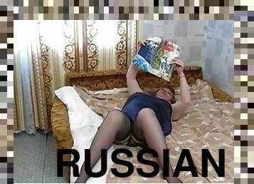 Russian BBW fucked on the sofa