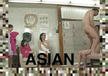 Asian bitches are getting fucked in a hot spa