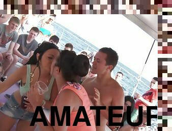 A party cruise wild girls flash their tits and get naked