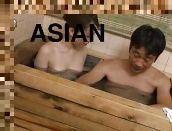 Sweet Asian MILF Giving Her Man A Sexy and Soapy Massage In the Bathtub