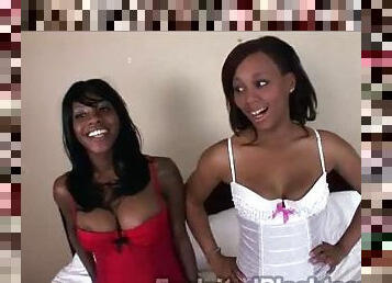 Double Chocolate Fun In A POV Threesome With Ebony Teens