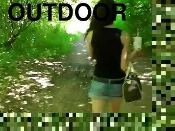 Outdoors POV Blowjob In Public By a Sexy Amateur Teen